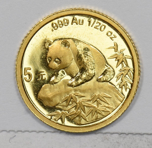1999 Gold China 5 yuan 1/20 oz Gold Panda Gem BU P/L GL0292 – Coin