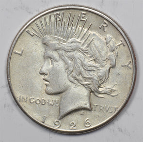 US 1926 -S Better Date Silver Peace Dollar Silver Peace Dollar AU U0835 combine