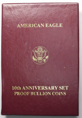 1995 PROOF American Eagle 10th Anniversary set with COA and NO Coin