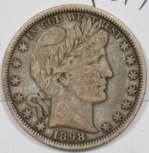 US 1898 -O Barber Half Dollar 90% silver Barber Half Dollar 90% silver XF U1039