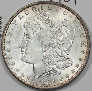 US 1881 -O Silver Morgan Dollar Silver Morgan Dollar CH BU+ U1036 combine shipp