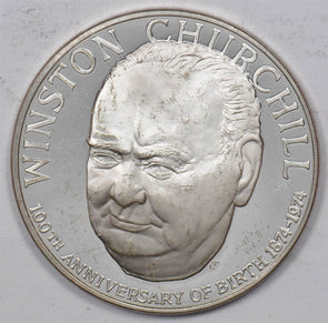 Silver Art Round Winston Churchill Sterling Silver 0.733oz U0752