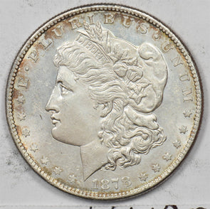 US 1878 -S Silver Morgan Dollar Silver Morgan Dollar BU+ Nice Color Near Edge U