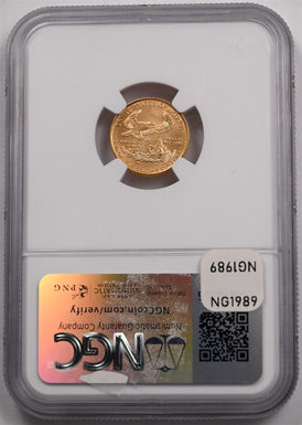 1997 $5 1/10oz Gold Eagle NGC MS69 NG1989#