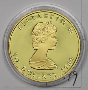 Canada 1989 proof maple 50 Dollars gold 1oz gold In mint capsule GL0149 combine