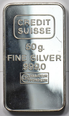 Silver Art Bar ASW 50g Proof Credit Suisse BU0985 combine shipping