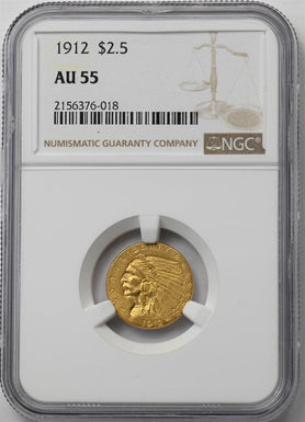 1912 $2.5 NGC AU55 Gold Indian head Quarter Eagle NG1930 combine shipping