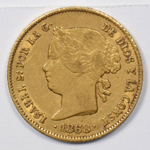 Philippines 1868 4 Pesos gold 0.19oz Pure Gold GL0231 combine shipping