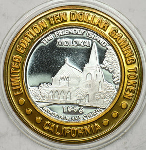 1996 10 Dollar Sam Boyd's California. Silver gaming token. Limited edition. Mol