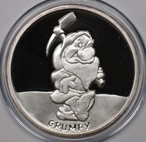 1987 Proof Grumpy Disney Snow White 50th Anniv 5oz pure silver BU0740 combine