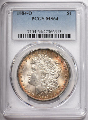 1884-O Morgan Dollar Silver PCGS MS64 Stunning Toning PC1585