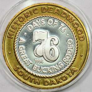 1990 's Casino Chip Token silver Horse animal Days of 76 Rodeo Deadwood, SD $10