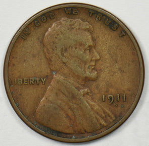 1911-S Lincoln Wheat Cent VF U0346