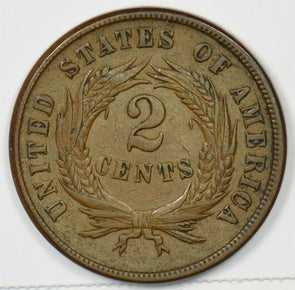 1865 Two Cent Piece XF-AU+ Piece U0368