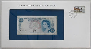 Isle of Man 1983 50 Pences Bank notes of all nations. 15 Pences stamp RC0527 com