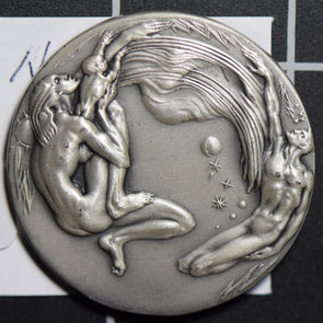 1900 ~99  silver medal naked woman and man BU0516 combine shipping