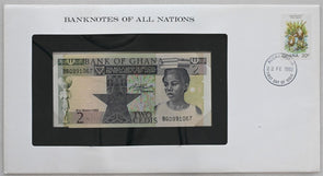 Ghana 1982 2 Cedis Bank notes of all nations. 20 P stamp RC0513 combine shipping