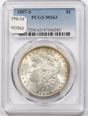 1897-S Morgan Dollar Silver Stunning Toning PCGS MS63 PC1562