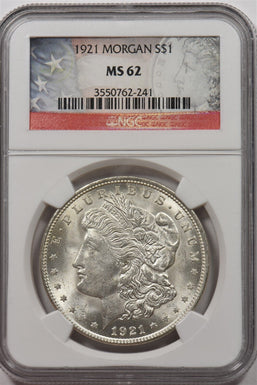 1921 Morgan Dollar Silver NGC MS62 NI0003