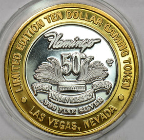 1990 's Casino Chip Token silver Flamingo Hotel, Las Vegas $10 silver gaming to