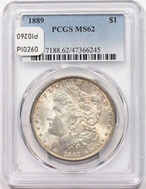 1889 Morgan Dollar Silver Stunning Toning PCGS MS62 PI0260