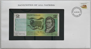 Australia 1982 2 Dollars Bank notes of all nations. 24 Cents stamp RC0508 Merino