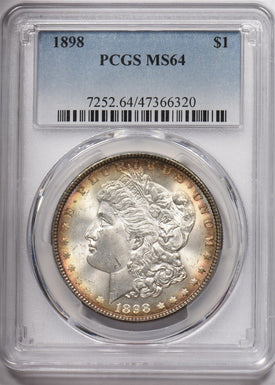 1898 Morgan Dollar Silver Stunning Toning PCGS MS64 PC1580