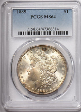 1885 Morgan Dollar Silver Stunning Toning PCGS MS64 PC1584