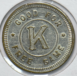 Token 1 Free Game - Property of Machine K 191924 combine shipping