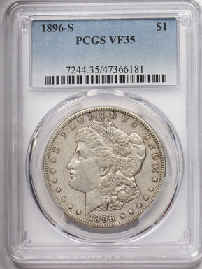 1896-S Morgan Dollar Silver PCGS VF35 PC1591