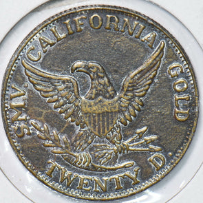 1851 California Gold Baldwin restrike Token 293174 combine shipping