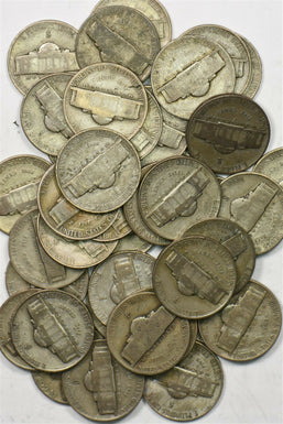 1942 ~45 Jefferson Nickel 5 Cents roll of 40 pcs War time nickel BU0614 combine