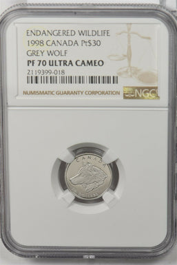 Canada 1998 30 Dollars platinum NGC Proof 70 Ultra Cameo 0.1oz platinum. 2000 mi