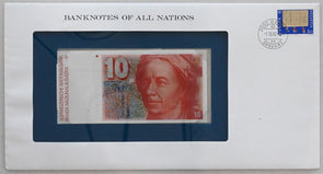 Switzerland 1982 10 Francs Bank notes of all nations. 50 R stamp RC0509 combine