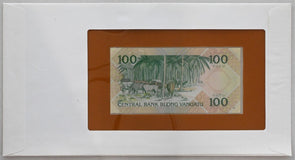 Vanuatu 1982 100 Vatu Bank notes of all nations. 25 Cents stamp RC0558 Cattle co