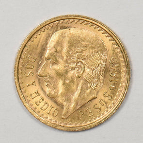 Mexico 1945 2 1/2 Pesos gold CHBU 0.900 FINE GOLD GL0212 combine shipping