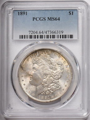 1891 Morgan Dollar Silver PCGS MS64 PC1592