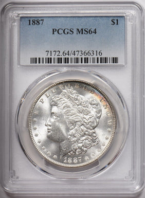 1887 Morgan Dollar Silver PCGS MS64 PC1582