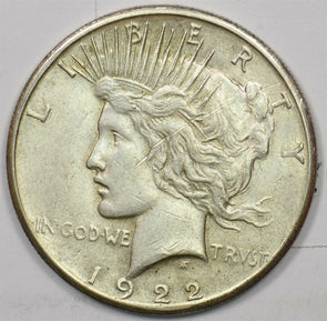 1922-S Peace Dollar Silver AU+ U0276