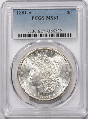 1881-S Morgan Dollar Silver PCGS MS61 PI0290