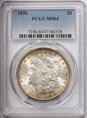 1890 Morgan Dollar Silver Stunning Toning PCGS MS64 PC1581