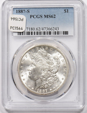 1887-S Morgan Dollar Silver PCGS MS62 PC1564