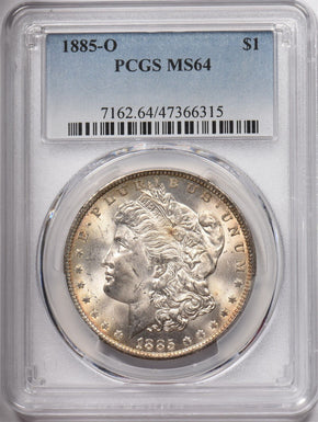 1885-O Morgan Dollar Silver Stunning Toning PCGS MS64 PC1583