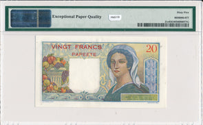 PM0119 Tahiti 1963 20 Francs PMG UNC 65 EPQ #21c Papeete combine shipping