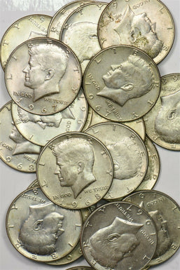 1969 Kennedy Half Dollar AU to BU 40% silver. 20 pcs BU0581 combine shipping