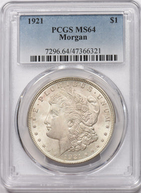 1921 Morgan Dollar Silver PCGS MS64 PI0306