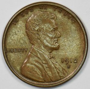 1912-S Lincoln Wheat Cent AU U0333