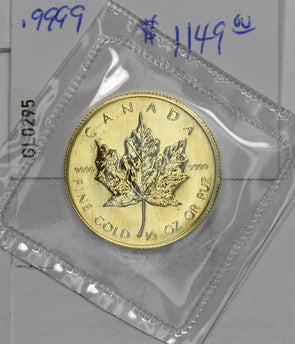 1989 Gold Canada Maple Leaf 1/2 oz $20 Au/Bu GL0295