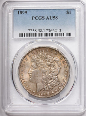 1899 Morgan Dollar Silver Stunning Toning PCGS AU58 PC1575