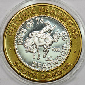 1990 's Casino Chip Token silver Horse animal Days of 76 Rodeo Deadwood, SD $10